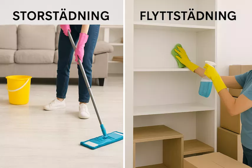 🧼 Skillnaden mellan storstädning och flyttstädning – vad krävs var?